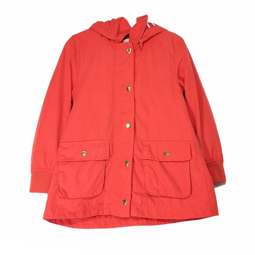H&M Red Orange Hooded Windbreaker Jacket Size 3-4Y